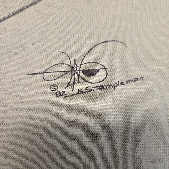 Vintage Wood Badge Fox Single Stitch Tee Shirt Adult Size Large 1982 BSA Sketch - Picture 7 of 9